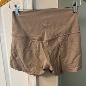Lululemon Tan/gray High-Waisted Shorts